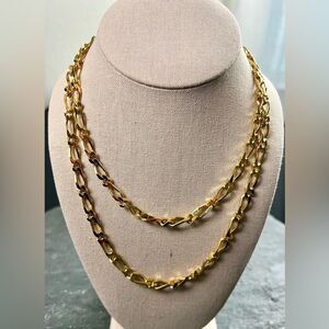 Vintage Monet Figaro Gold Chain Necklace